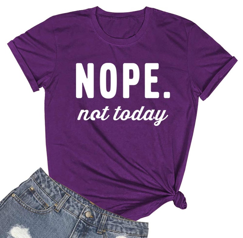 YITAN Women Graphic Printed Tops Cute T Shirts Purple Medium - Image 1